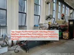 Dua Tahap PE/PP/HDPE/LDPE Film/Bag/Woven Bag/Non Woven/Fiber/Granulating Line/Granulation Plant/Agglomeration Recycling/Compact Pelletizing Machine