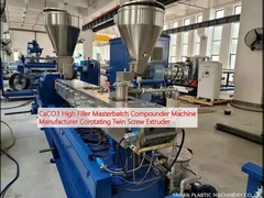 CaCO3 High Filler Masterbatch Compounder Mesin Produsen Corotating Twin Screw Extruder
